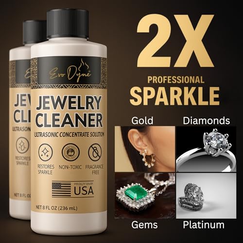 Ultrasonic Jewelry Cleaner Solution (16oz) Concentrated Jewelry Cleaner for Diamonds, Gold, Silver & More | Compatible with Ultrasonic Machine (s) - Made in USA3