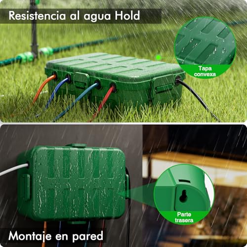 Miniatura 4 de Restmo Caja De Protección Extra Grande De Enchufe Para Cable De Extensión, 32x22x13 Cm, Caja De Cables Eléctrica Impermeable Ip54 Para Exteriores, Accesorios Para Electricidad, Verde