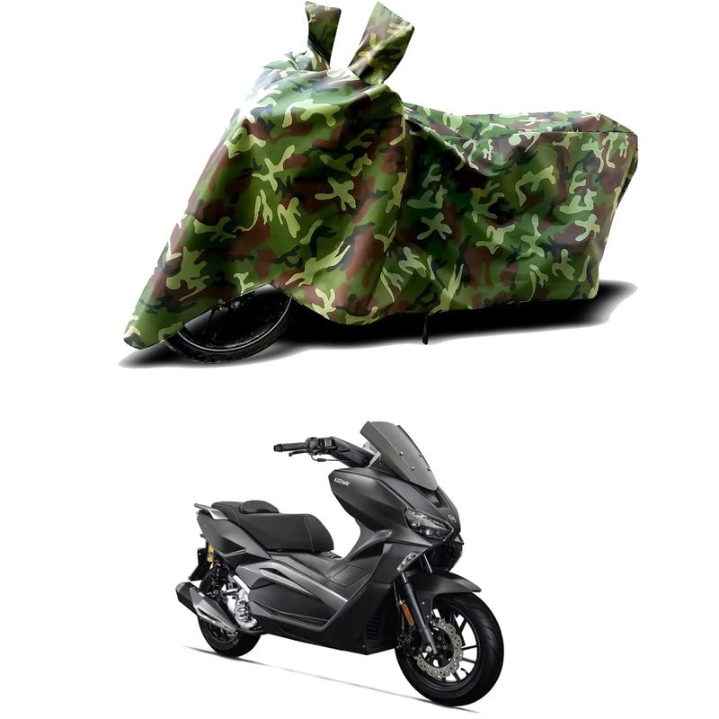 Image of 100% Water Resistant Bike Scooty Two Wheeler Body Cover Compatible for Keeway Vieste 300 Matte /UV-Rays /Heat Protection /Birds Dropping /Scratchproof /Dust Proof /Waterproof /All [Green MJ]