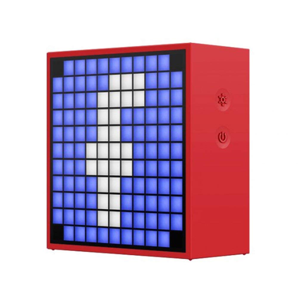DIVOOM TIMEBOX-MINI_ROU Enceinte Bluetooth 5 watts reveil et affichage Leds - Inspiré par le son et la lumière - rouge
