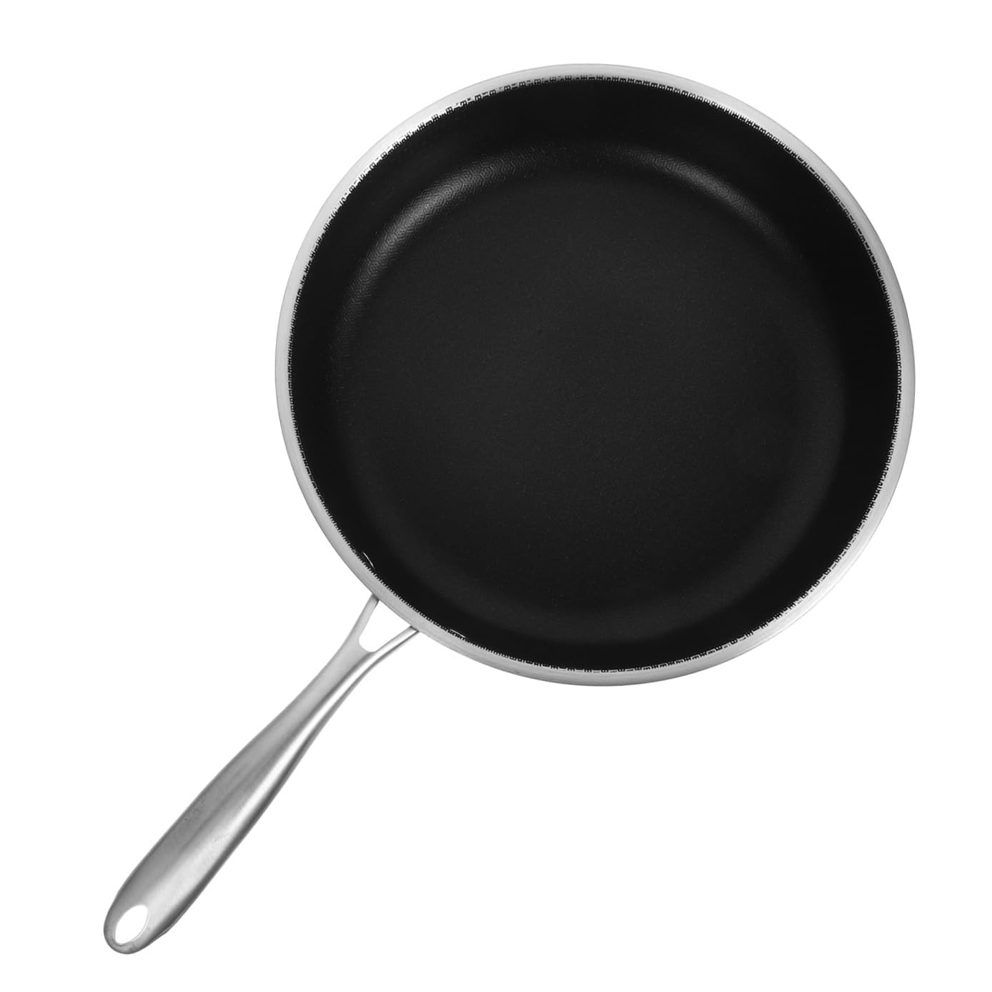 Lurrose Padella in Acciaio Inossidabile 30 CM a Nido d'Ape Manico Leggero e Resistente per Friggere Uova e Bistecche su Piano Cottura a Induzione