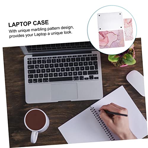 Funda para portátil de mármol Tofficu con protector de teclado de plástico resistente 4