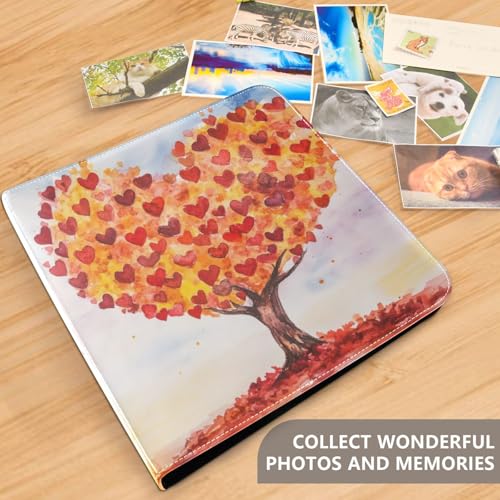 Álbum de fotos Scrapbook autoadhesivo con cubierta de cuero PU, 3 argollas, 40 páginas, tamaño exterior 30 x 28.5 cm miniatura 5