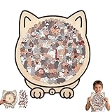 Katzenpuzzle, 135 Teiliges Colored Holzpuzzle Farbiges Katzen-Puzzle Holzpuzzles in Katzenform Kreatives Puzzle Geschenk Wooden Puzzle für Geschenke Katzenliebhaber, Heimdekoration (C)