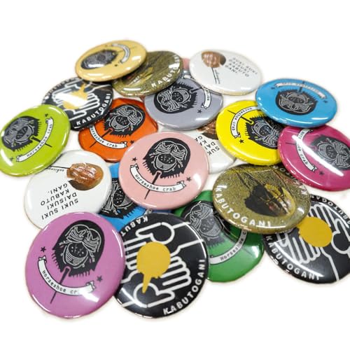 オリジナルカブトガニデザイン缶バッジ 4個セット 笠岡市観光協会[30日以内に出荷予定(土日祝除く)]岡山県 笠岡市 バッジ カブトガニ イラスト 記念缶バッジ 4個 (3種固定 1種カラーランダム)