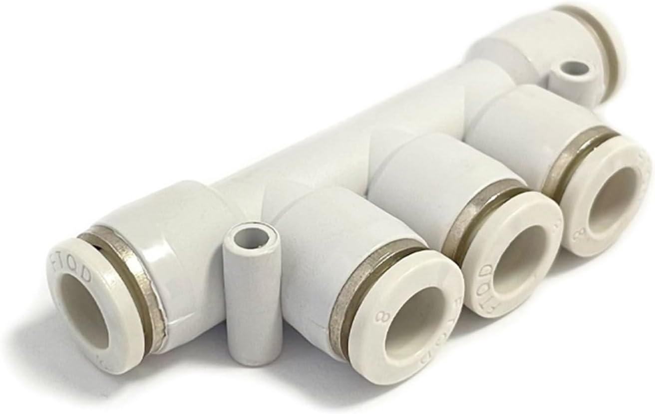 White Pneumatic Trachea Quick Connector Five-way Plastic Pneumatic Connector PK-4/6/8/10/12 30Pcs(PK4(30PCS))