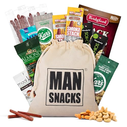 Mansnacks Deluxe Jerky & Nuts Gift Basket For Men cover