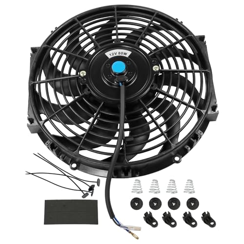 JDMSPEED New 12' Inch Universal Slim Fan Push Pull Electric Radiator Cooling 12V Mount Kit