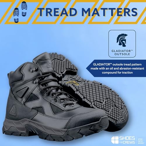 ACE Work Boots Glacier, Men's Steel Toe (ST) and Nano Composite Toe (NCT) Work Boots, Slip Resistant, Water Resistant, Black2