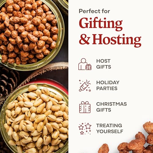 Image of Belmont Peanuts Holiday Edition Butter Toffee Virginia Peanuts, 20 oz (1 Pack) - Hand Seasoned, No Preservatives, Absolutely Delicious - A Secret Santa Favorite