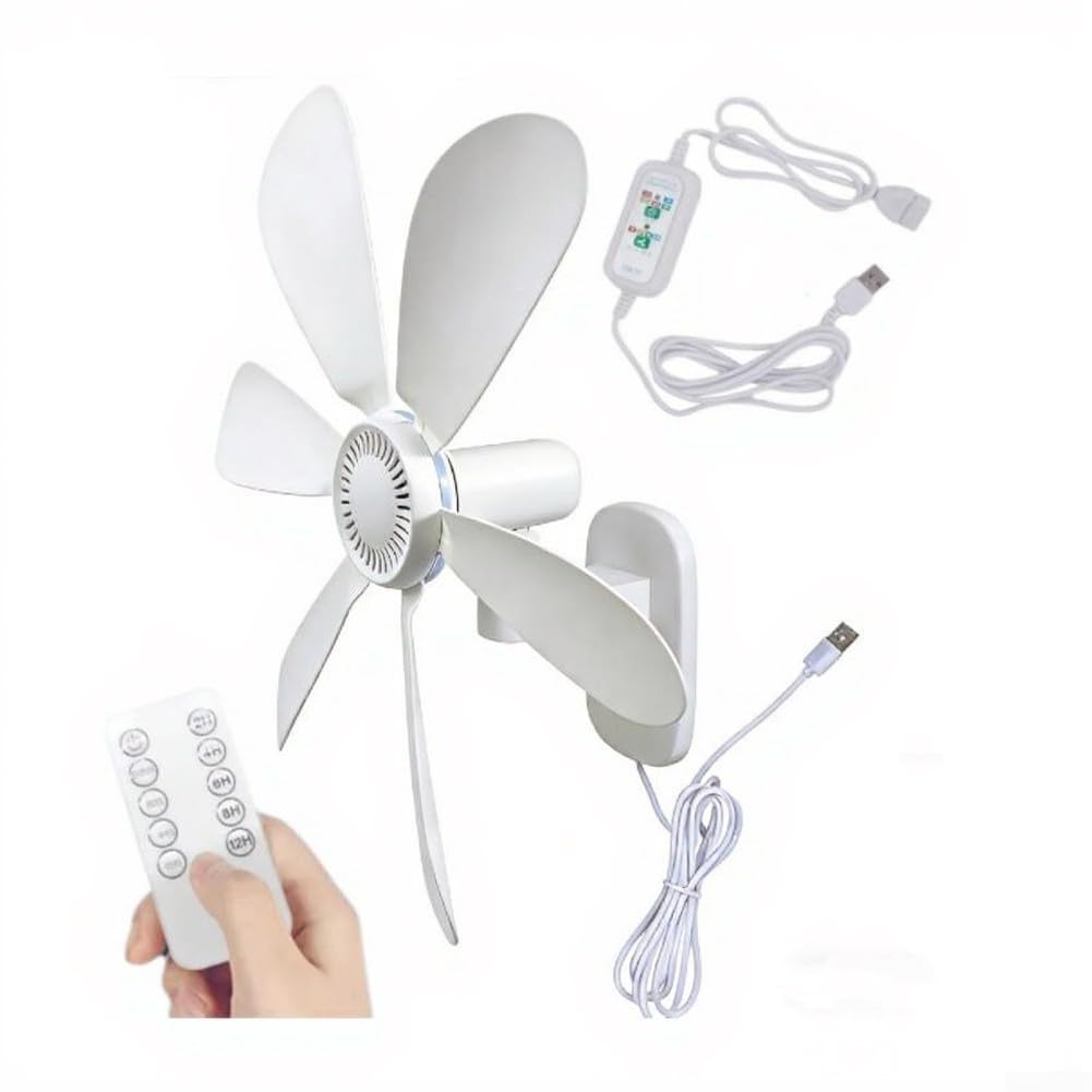 Ventilatore da parete da 16,5 pollici, con telecomando e timer, USB 5 V, con 4 velocità regolabili e pale staccabili, per camere da letto, cucine, officine e dormitori