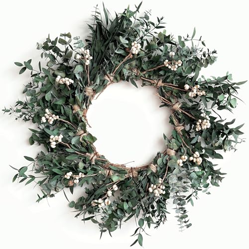 18-Nature-Eucalyptus-Wreath-for-Front-Door-Porch-Window-Home-Farmhouse-Decor-Suitable-for-Spring-Summer-Fall-All-Seasons 18 Nature Eucalyptus Wreath for Front Door Porch Window Home Farmhouse Decor Suitable for Spring Summer Fall All Seasons