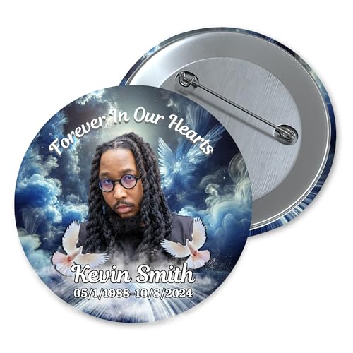 Memorial Button Funeral Pin Keepsake - Celebration of Life & Homegoing Service Remembrance - Sympathy Memorial Pin for Family & Friends - memorial button pin - (2 or 3 Inch) - Proverbs 31 Design (3 Inch)