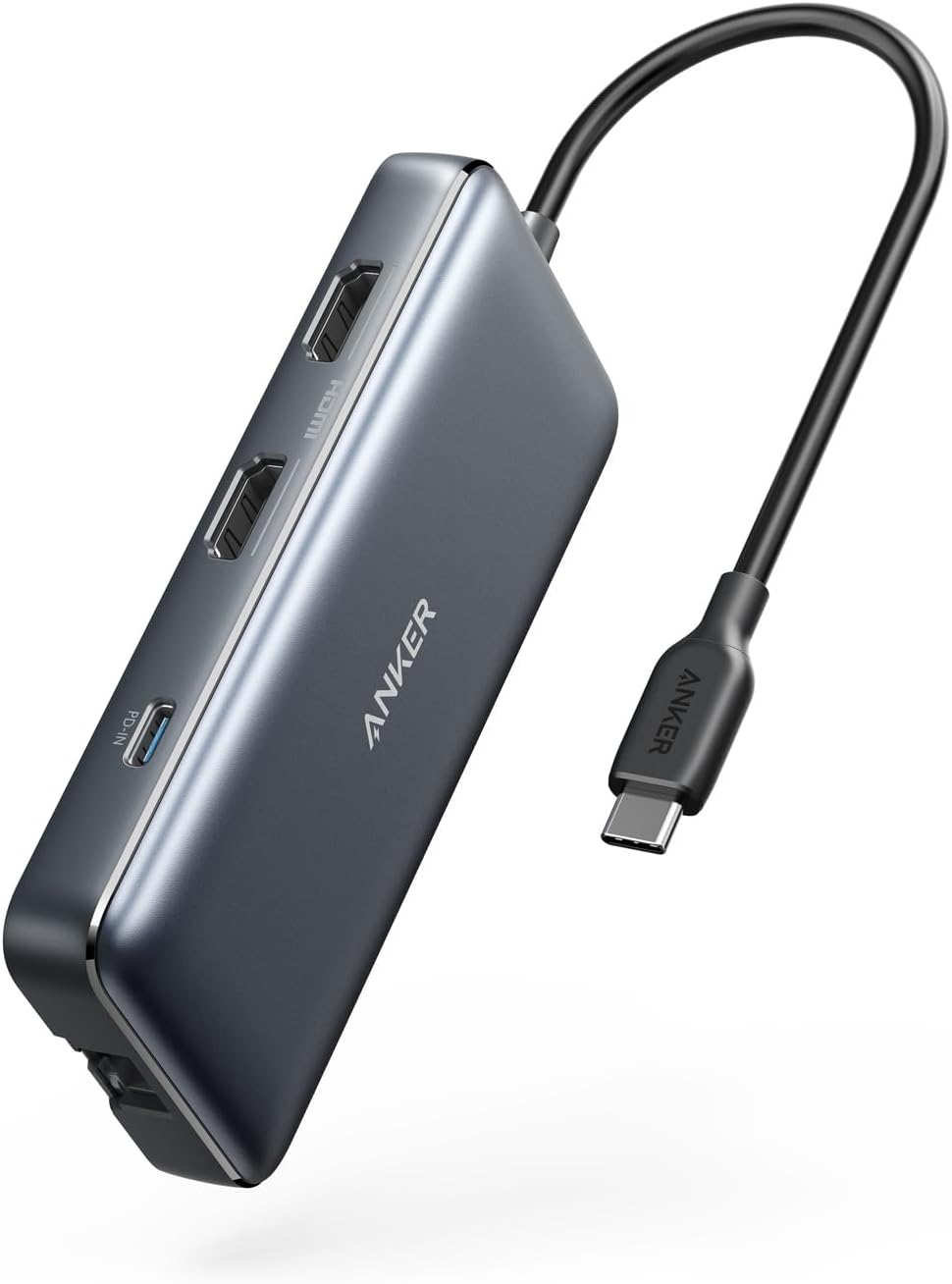 Anker Laptop Docking Station Dual Monitor, 8-in-1 USB C Hub, 4K Dual Monitor with 2 HDMI, 1 Gbps Ethernet Hub, 85W Power Delivery, SD Card Reader for MacBook Pro, XPS and More (Charger not Included)