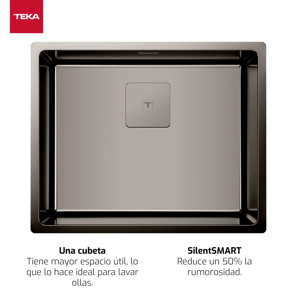 Teka FlexLinea RS15 50.40 zlewozmywak z 1 wiadrem, potrójnie zabudowy, do zabudowy (górny), jastrych lub pod blatem, wykończenie premium SoftTexture, kolor tytanowy