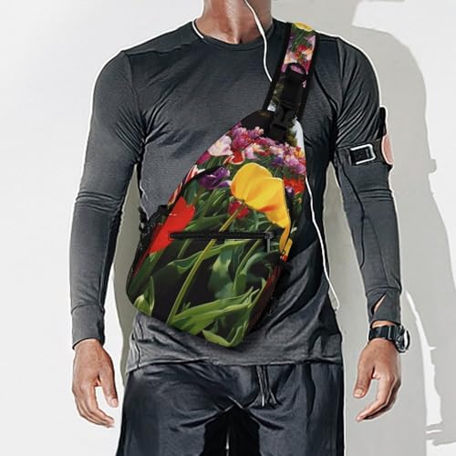 Mochila tipo sling deportiva Tulip Garden para trekking miniatura 7