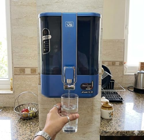 Image of Aqua V5 RO Water Purifier RO + Active Copper + Alkaline Pre Filter + Sediment + Pre Carbon + RO Membrane + Post Carbon, 10L Storage,15 L Capacity, (Energy Blue)