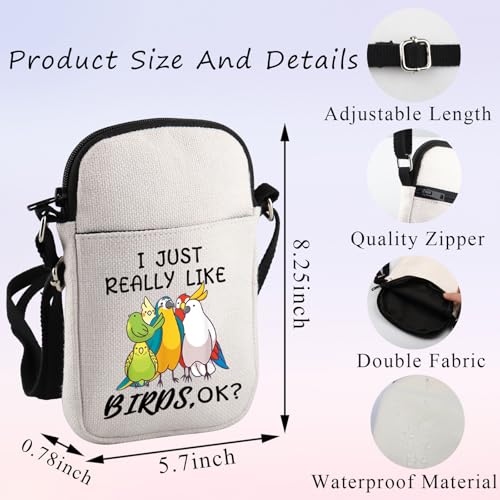 PLITI Parrot Crossbody Bag Parrot Lover Gifts Bird Watching Gift I Just Really Like Birds Ok Funny Bird Lover Crossbody Purse2