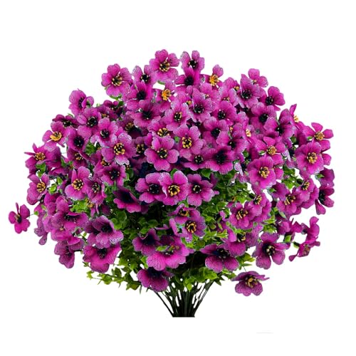 Dyale Artificial Flowers for Outdoors, Outdoor Artificial Plants, Uv-Resistant Flowers, Fake Flowers, Fake Plants,Indoor Outdoor Decoration, Gardens, Flowerpots, Porches, Window Sills(12Pcs)