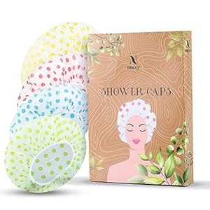 Nimxy Pack of 4 Shower Cap, Reusabl...