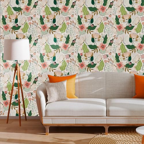 Papier peint intissé fleurs de pêche étanche finitions premium - 4