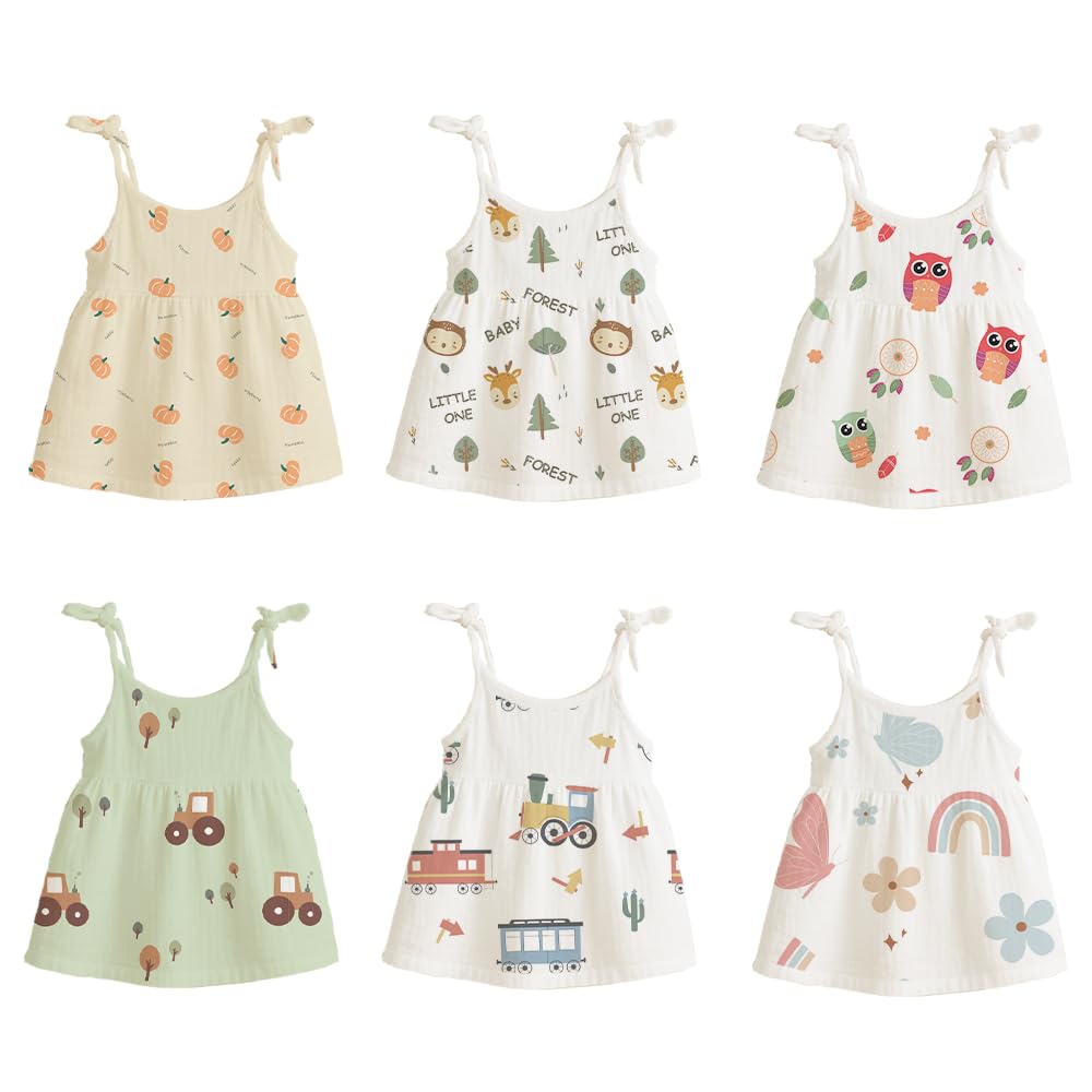 mookoo Muslin Frock Knot for Newborn Baby Girl - Adjustable Knot Style Cotton Dresses for Girls-picture-36