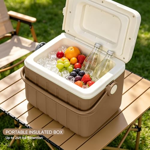 Image of 6Qt 13Qt 19Qt Northroad Camping Coolers,Stylish Macaron Color Durable Hard Cooler,Portable Insulated Ice Chest with 24 /48 Hour Ice Retention,Multi- Size for Camping,Picnic,Beach,Travel