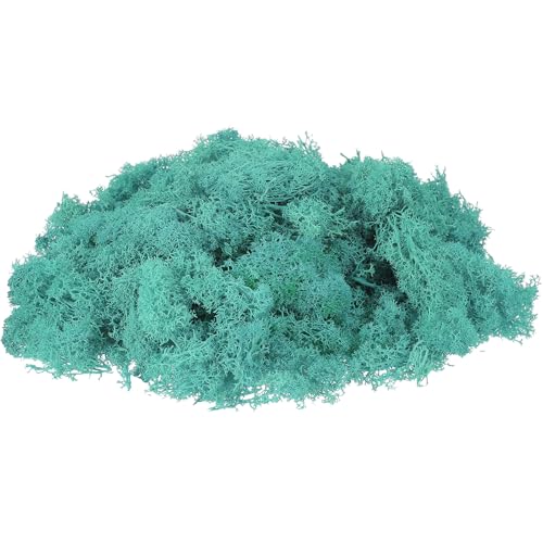 uxcell Preserved Reindeer Moss, 7oz Fake Moss for Crafts Artificial Dried Moss for Decoration Terrariums Potted Plants, Blue