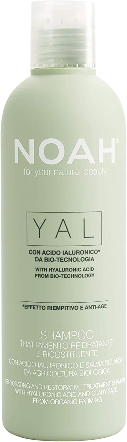 NOAH Yal Deep Hydrating Shampoo with Hyaluronic Acid and Clary Sage - Organic, Cruelty and Sulfate Free, Vegan, Anti Frizz, Volumizing, Restoring, Anti Aging, Detangling Shampoo - 8.5 fl.oz (250 ml)