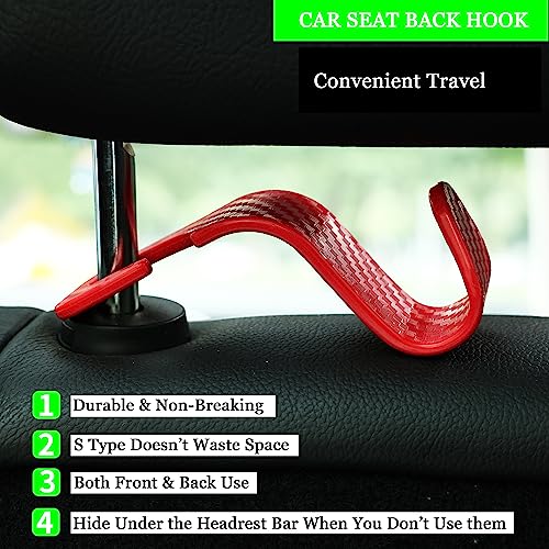 image for Amooca Car Seat Headrest Hook 4 Pack Hanger Universal Vehicle Car Stor