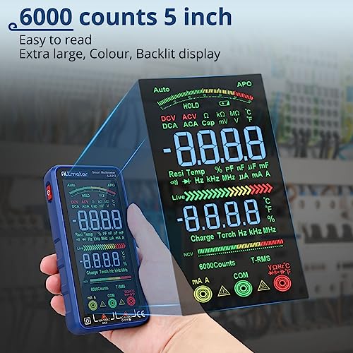 ALLmeter Digital Multimeter 6000 Zählungen Strommessgerät mit Farbbildschirm CAT II 1000V CAT III...