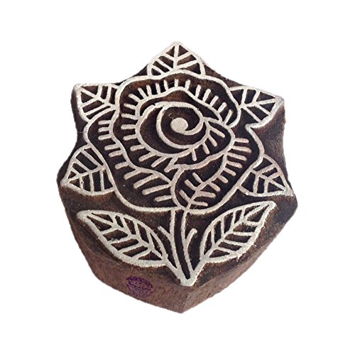 Royal Kraft Decorativo Floral Diseños Rosa Madera Impresión Sello - Bricolaje Alheña Tela Textil Papel Arcilla cerámica Bloque Impresión Sello