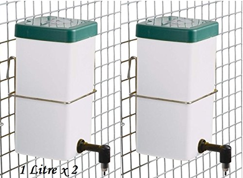Cockodoodles 2 x 1L Nipple Drinkers for Chickens/Chicks/Pigeons/Quail/Rabbits