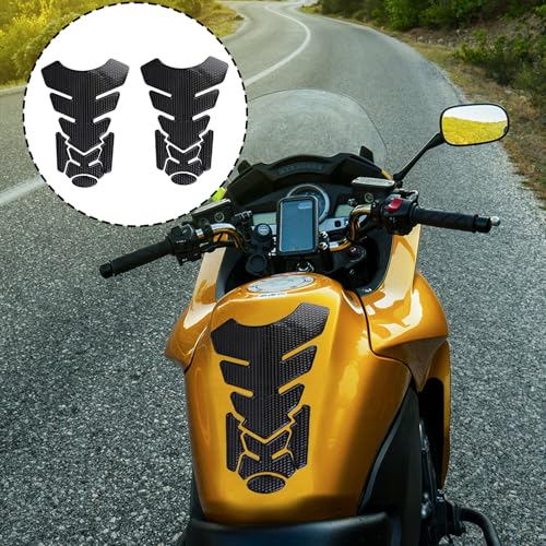 2 Stück Tankschutz Motorrad, 3D Tankaufkleber Wasserdicht, Tankpad Selbstklebend, Tankaufkleber Motorrad Carbon Optik, Tankaufkleber Für Honda Kawasaki KTM Duke 125 Motorräder Universal