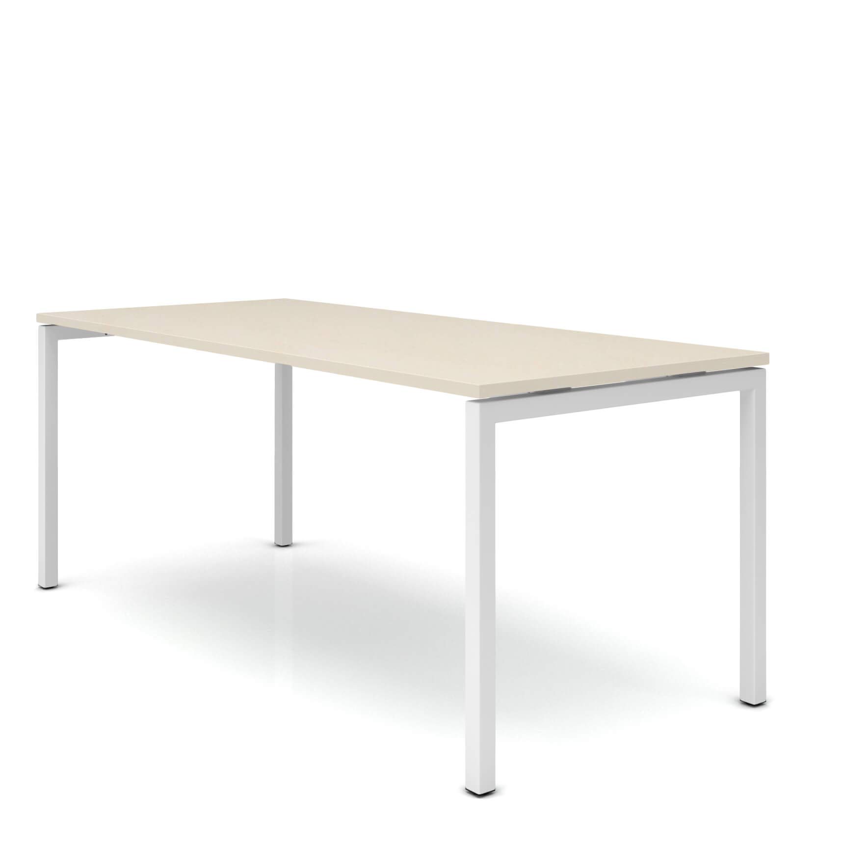 Weber Büroleben GmbH NOVA Besprechungstisch 180x80cm Ahorn 4-6 Pers. Konferenztisch Meetingtisch, Gestellfarbe:Weiß