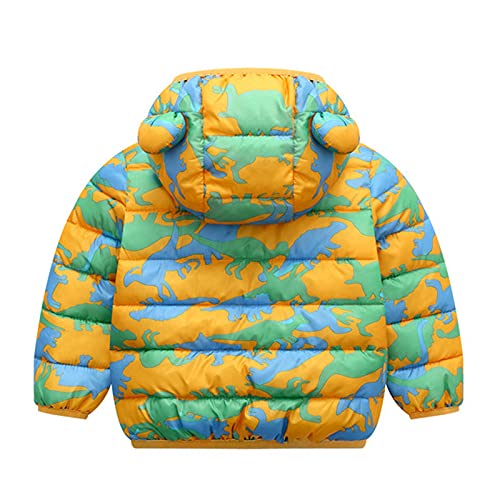 Toddler Girls Boys Cartoon Bear Ears Hooded Jackets Long Sleeve Down Coat Zipper Outerwear for 6M~4 Years2