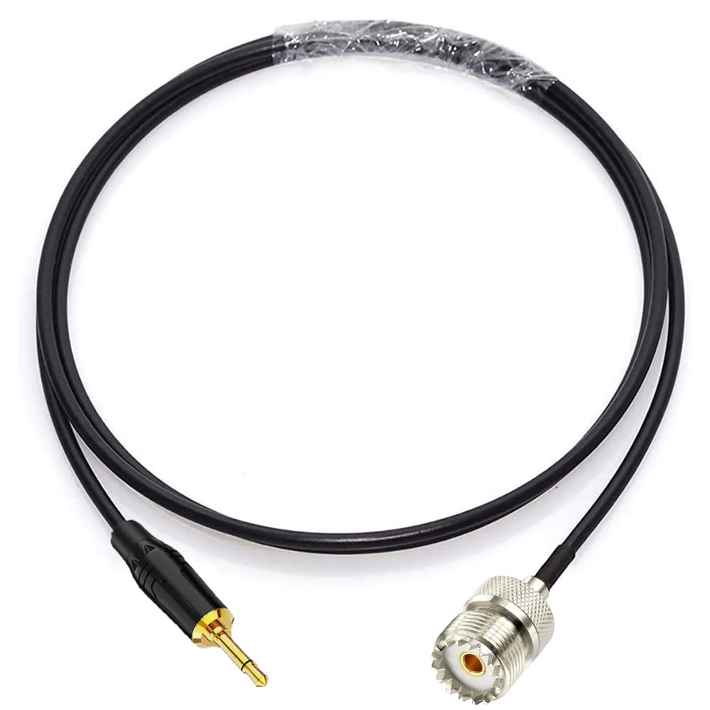 BNC auf 3,5 mm Mono 1/8 Zoll TS-Stereo-Stecker-Adapter, Radio-Antennen-Verlängerungskabel, 1,5 m (UHF-Buchse auf 3,5-mm-Stecker)