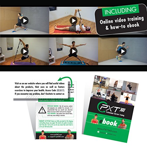 Weights Loop Exercise Resistance Bands Set By Pxt360: 5 Varying Resistance Levels, Latex Straps For Full Body Workouts, Strength Training, Stretching And Weight Loss. Physical Therapist's Choice #TOP5