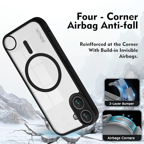 Image of V-TAN Back Cover for Nothing CMF1 Compatible Case, Matte Finish Transparent Case, TPU, Camera Protective Shockproof Cover (Black)