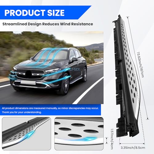 Estribos laterales para Mercedes Benz GLC 2023-2025, aluminio, 2 pcs miniatura 4