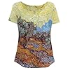 Belidome Vincent Van Gogh Olive Trees Womens Short Sleeve T Shirt Blouses Swing Tops #3