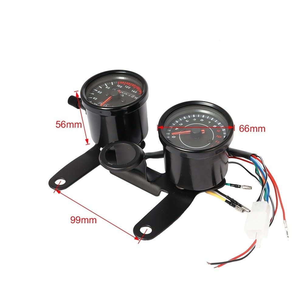Motocicleta cuentarrevoluciones Odómetro para motocicleta 2 en 1, velocímetro, tacómetro, LED modificado, medidor de velocidad, odómetro universal para