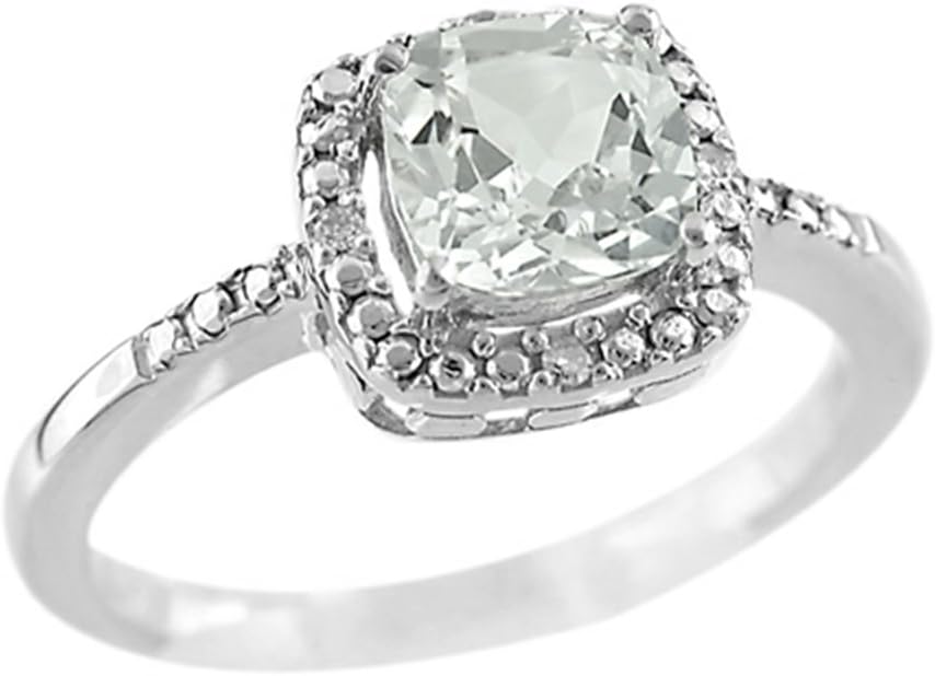 FJC Finejewelers Sterling Silver 6mm Cushion-Cut Center Halo Ring
