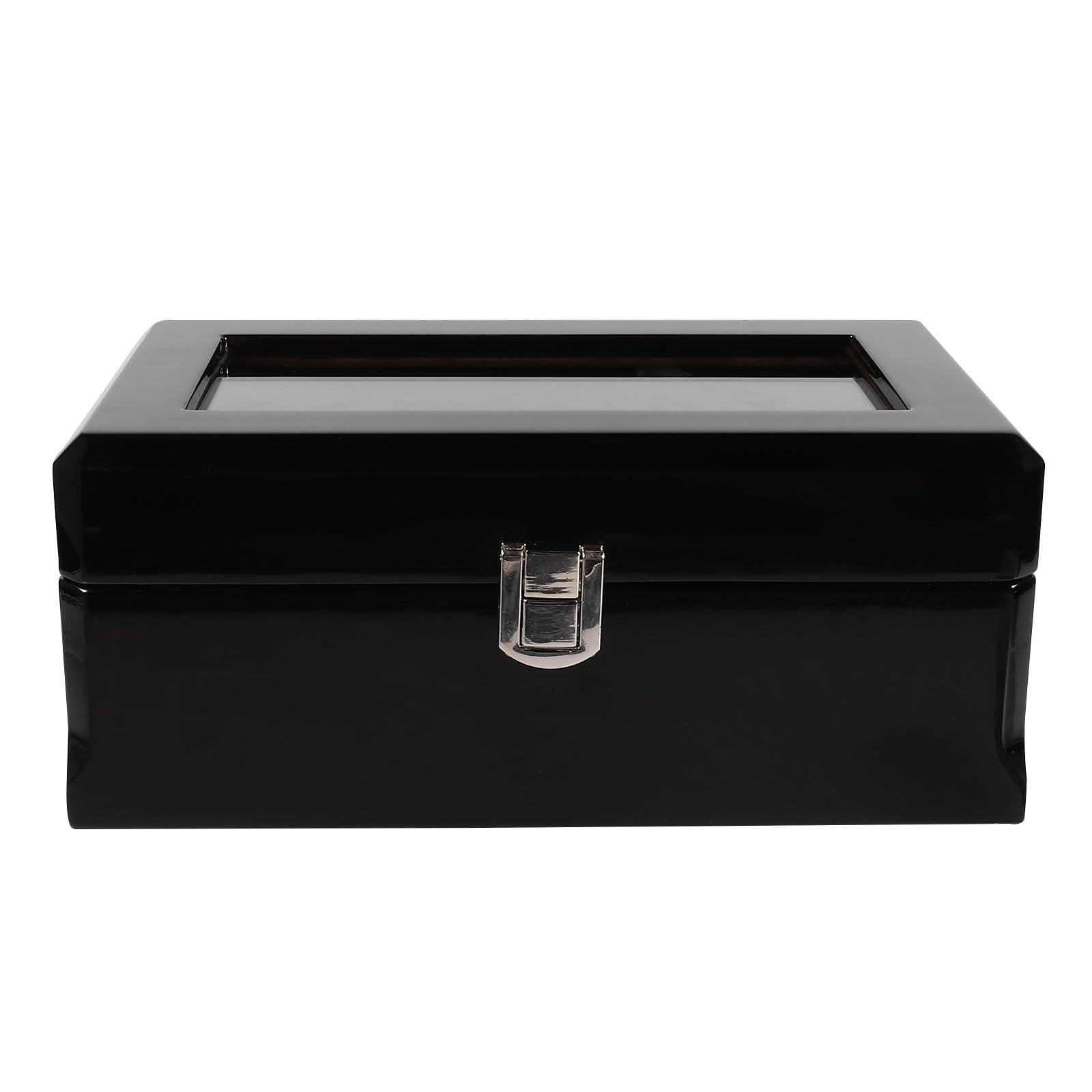 Ciieeo Holzkern Uhrenbox Schmuckkasten mit Sichtfenster Edle Aufbewahrungsbox für Uhren Armbänder und Ringe Holzschatulle für Damen und Herren Schmuckpräsentation und Schutz