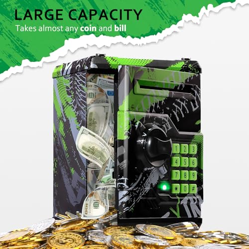 Vcertcpl WF-3001 Atm Piggy Bank For Boys Girls, Vcertcpl Mini Atm Coin Bank Money Saving Box With Password, Kids Safe Money Jar thumb #3