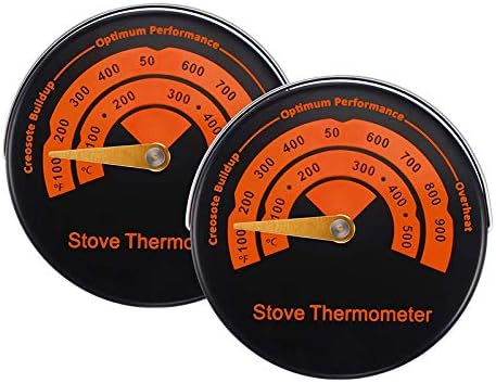Povhhee 2-Piece Magnetic Stove Thermometer Wood Topter Cooker Temperature Meter Stove Extraction Thermometer