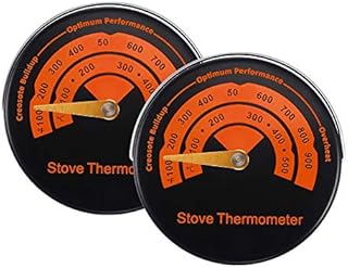 Povhhee 2-Piece Magnetic Stove Thermometer Wood Topter Cooker Temperature Meter Stove Extraction Thermometer