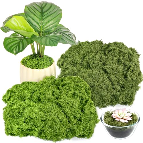 Draupnir 150g Musgo Artificial Decoracion, Musgo FalsoManualidades, Simulación de Musgos para Pared Boda Pascua Mesa Hogar Oficina Arte Paisaje Jardín Decoración (Verde Claro + Verde Oscuro)
