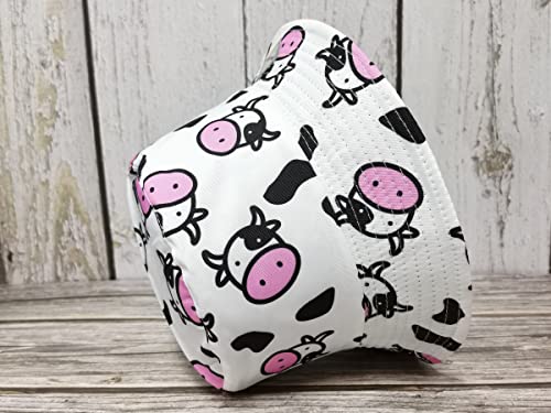 Cow Head Bucket Hat With Pink Mouth For Kids Girl Women, Printed Packable Summer Travel Fisherman Beach Sun Hat Outdoor Cap #TOP1