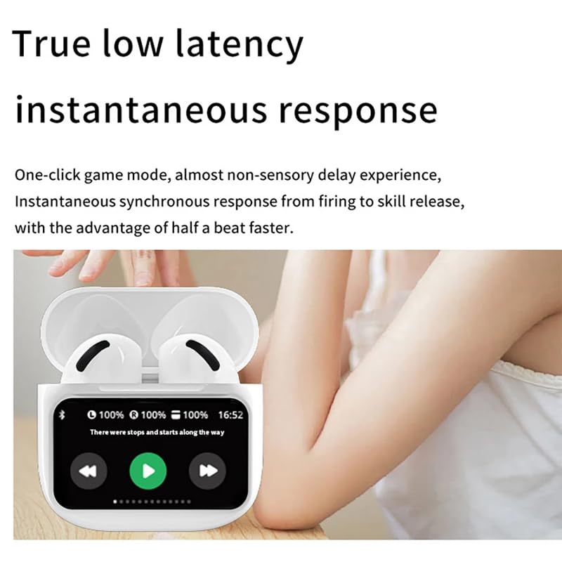 Image of Touch-Screen Bluetooth 5.4 Wireless Earbuds HiFi Stereo Sound Ergonomic Design IPX7 Waterproof 4-40 Hour Long Playtime Multi-Function Headphones Compatible with Android /iOS